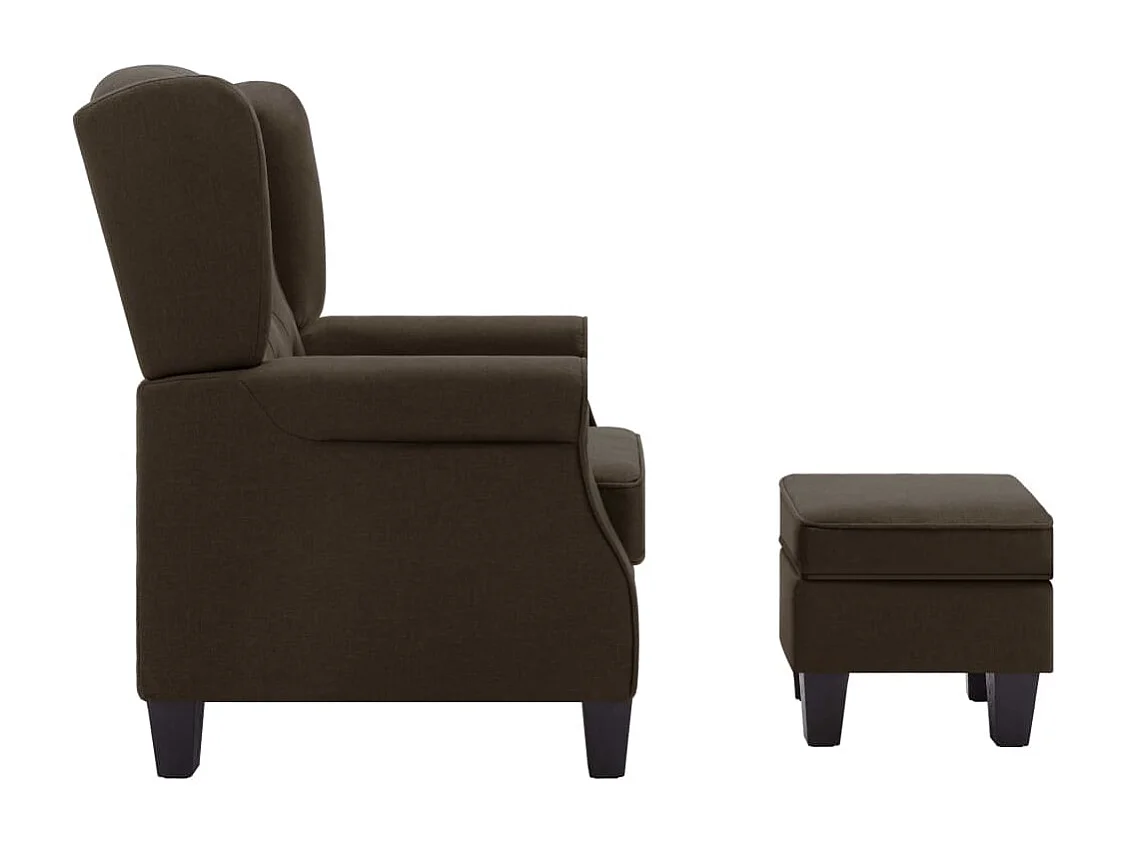 Fauteuil avec repose-pied Marron Tissu