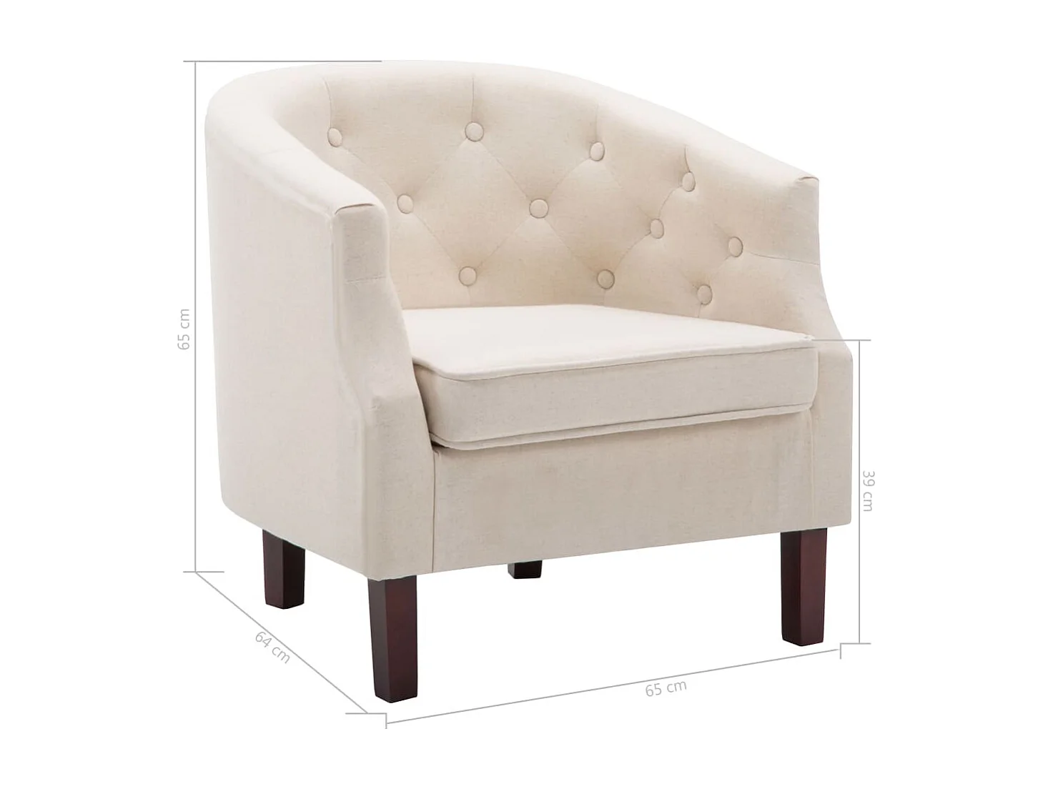 Sillón de tela beige