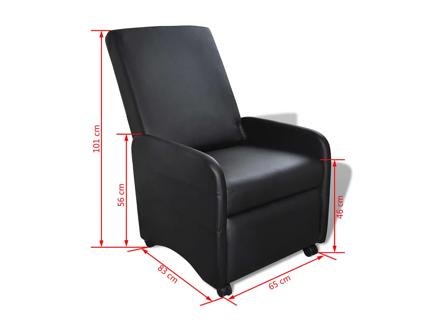 Fauteuil pliable Noir Similicuir