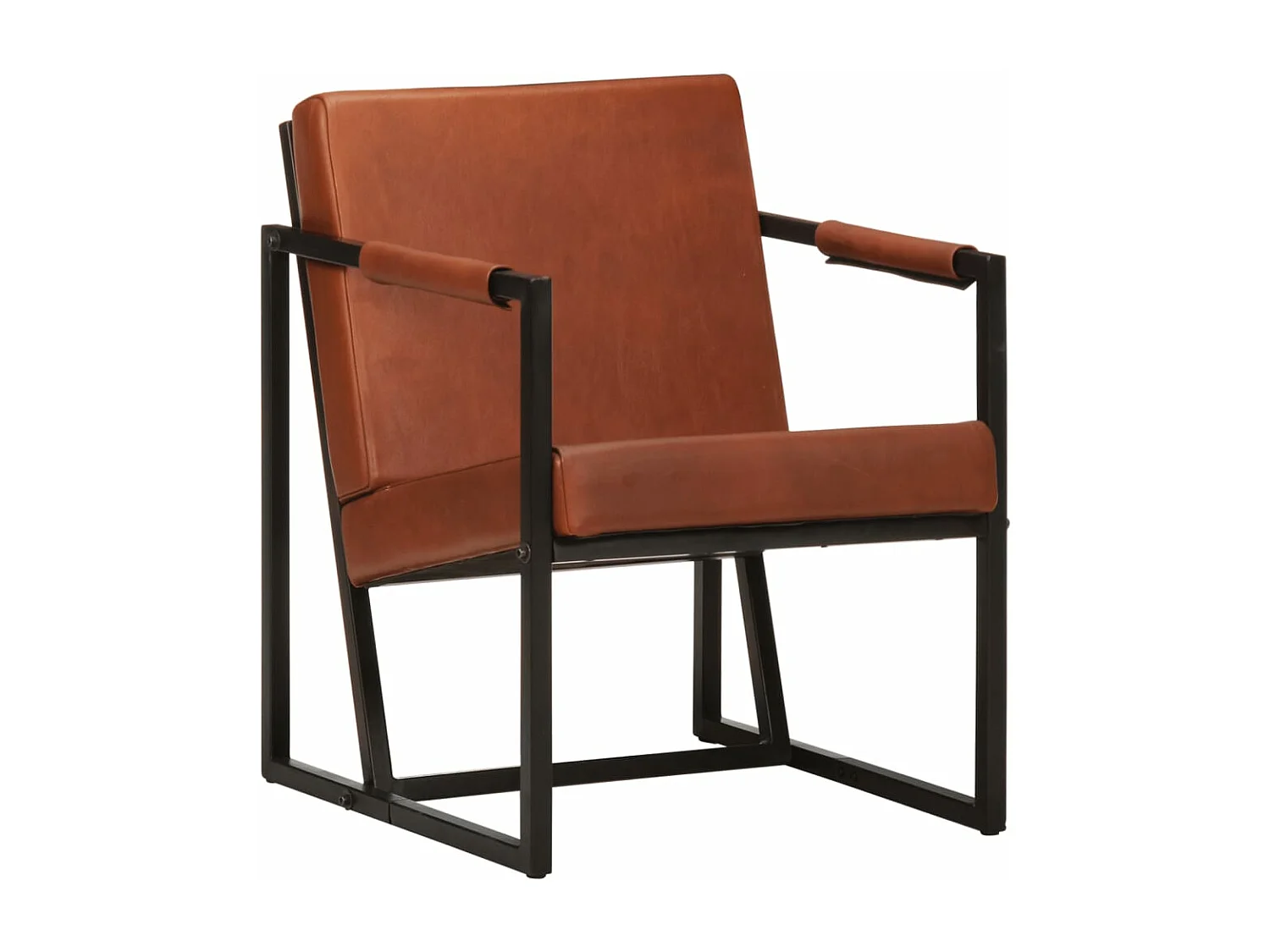 Sillón de cuero auténtico marrón