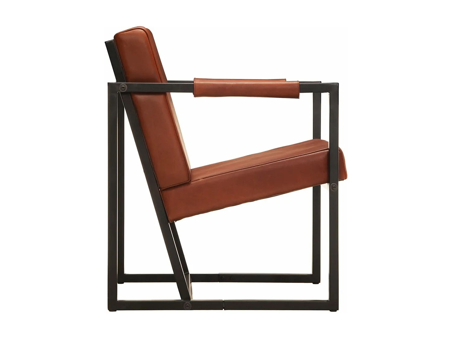 Sillón de cuero auténtico marrón