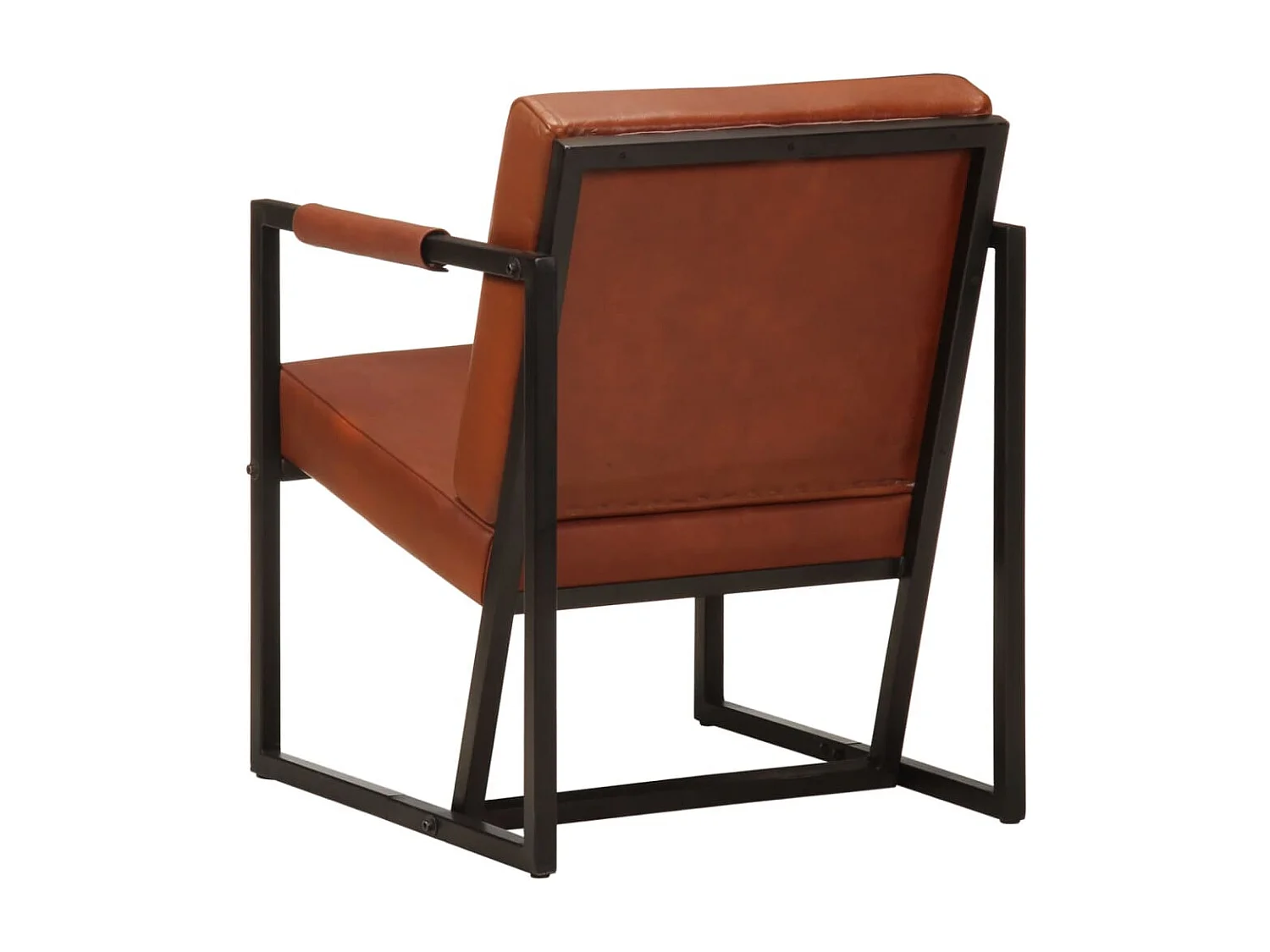 Sillón de cuero auténtico marrón