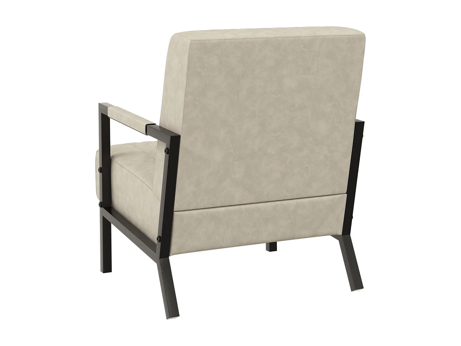 Sillón de cuero sintético gris claro