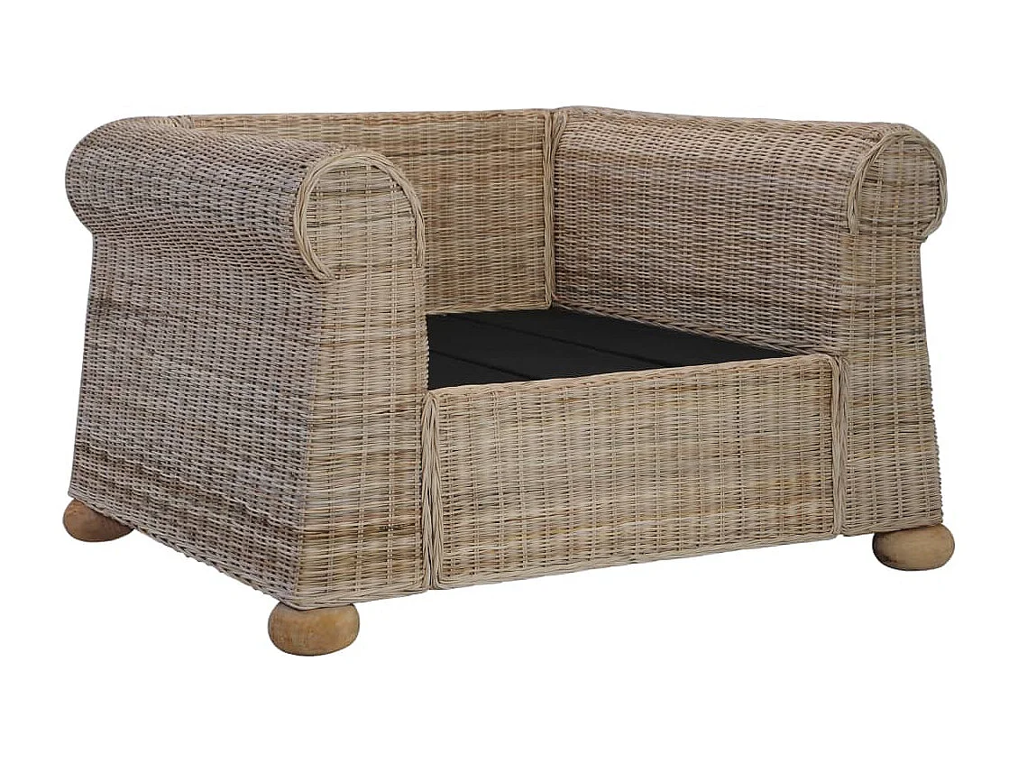 Fauteuil met kussens natuurlijk rattan