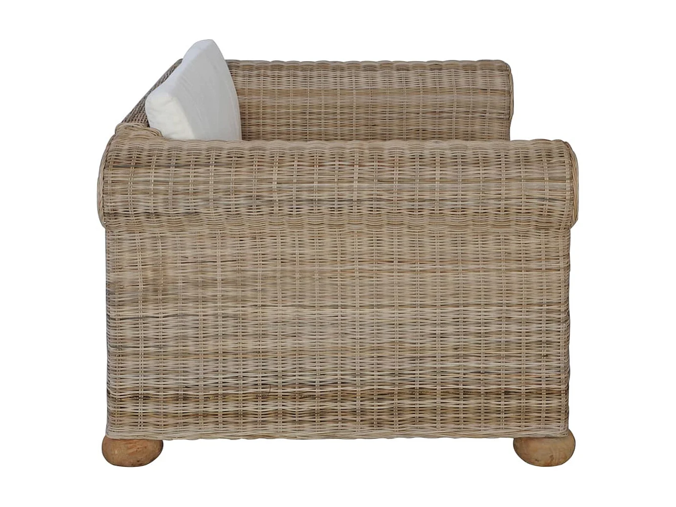 Fauteuil met kussens natuurlijk rattan