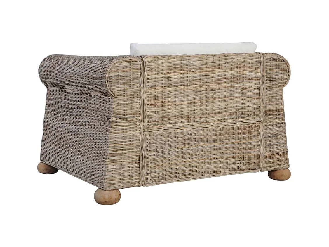 Fauteuil avec coussins Rotin naturel