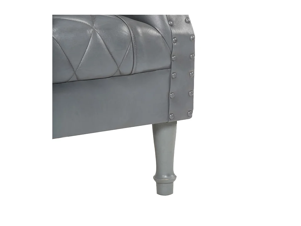 Fauteuil Gris Cuir véritable de chèvre