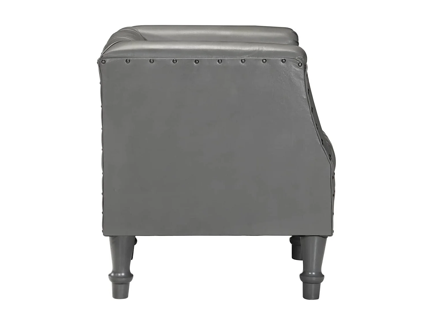 Fauteuil Gris Cuir véritable de chèvre