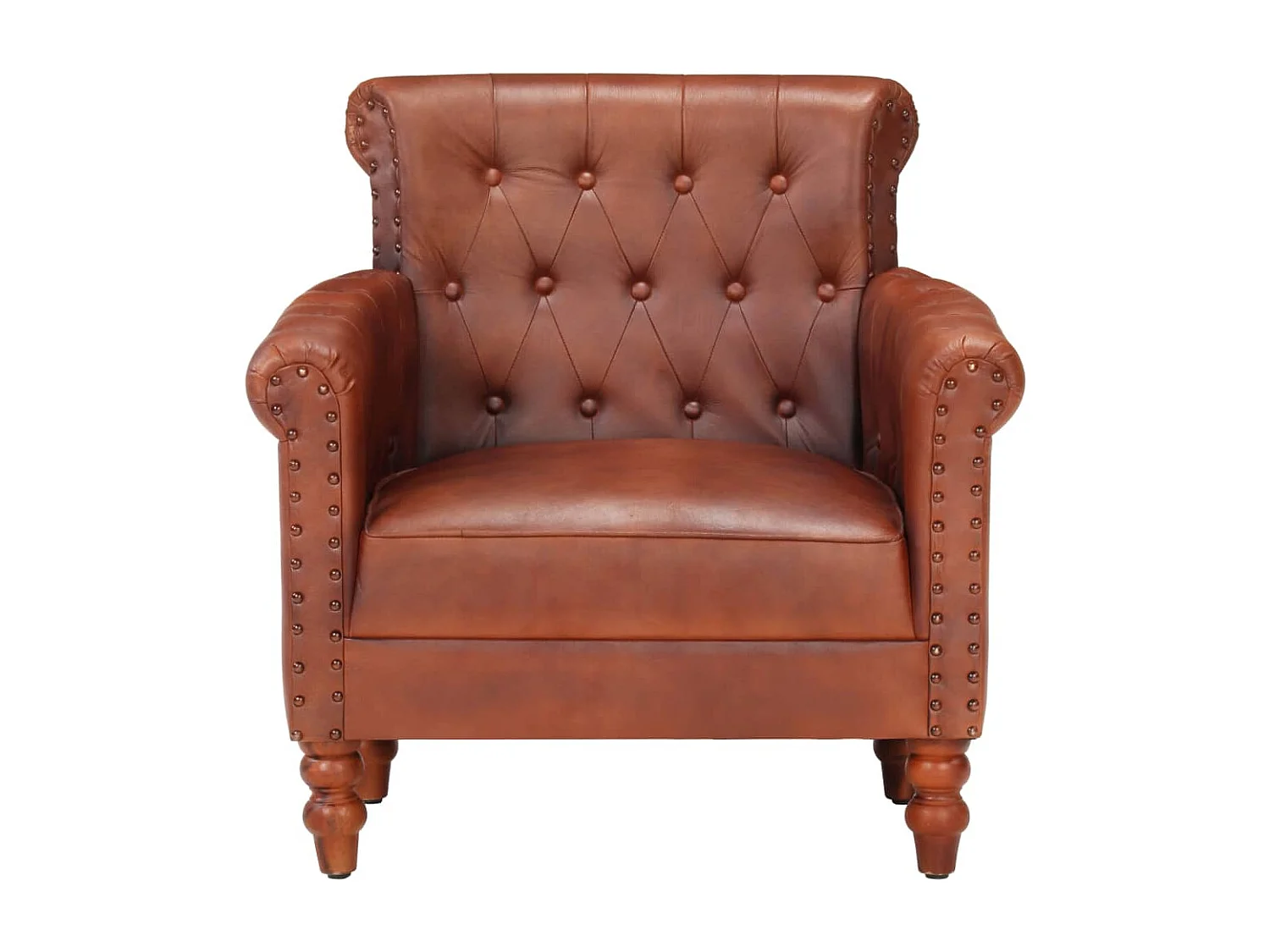 Fauteuil Marron Cuir de chèvre véritable
