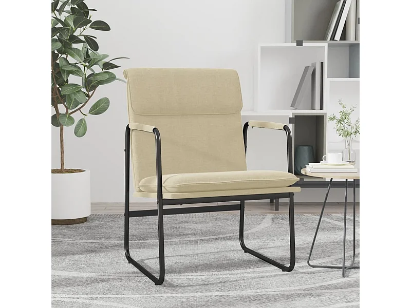 Fauteuil longue Crème 55x64x80 cm Tissu