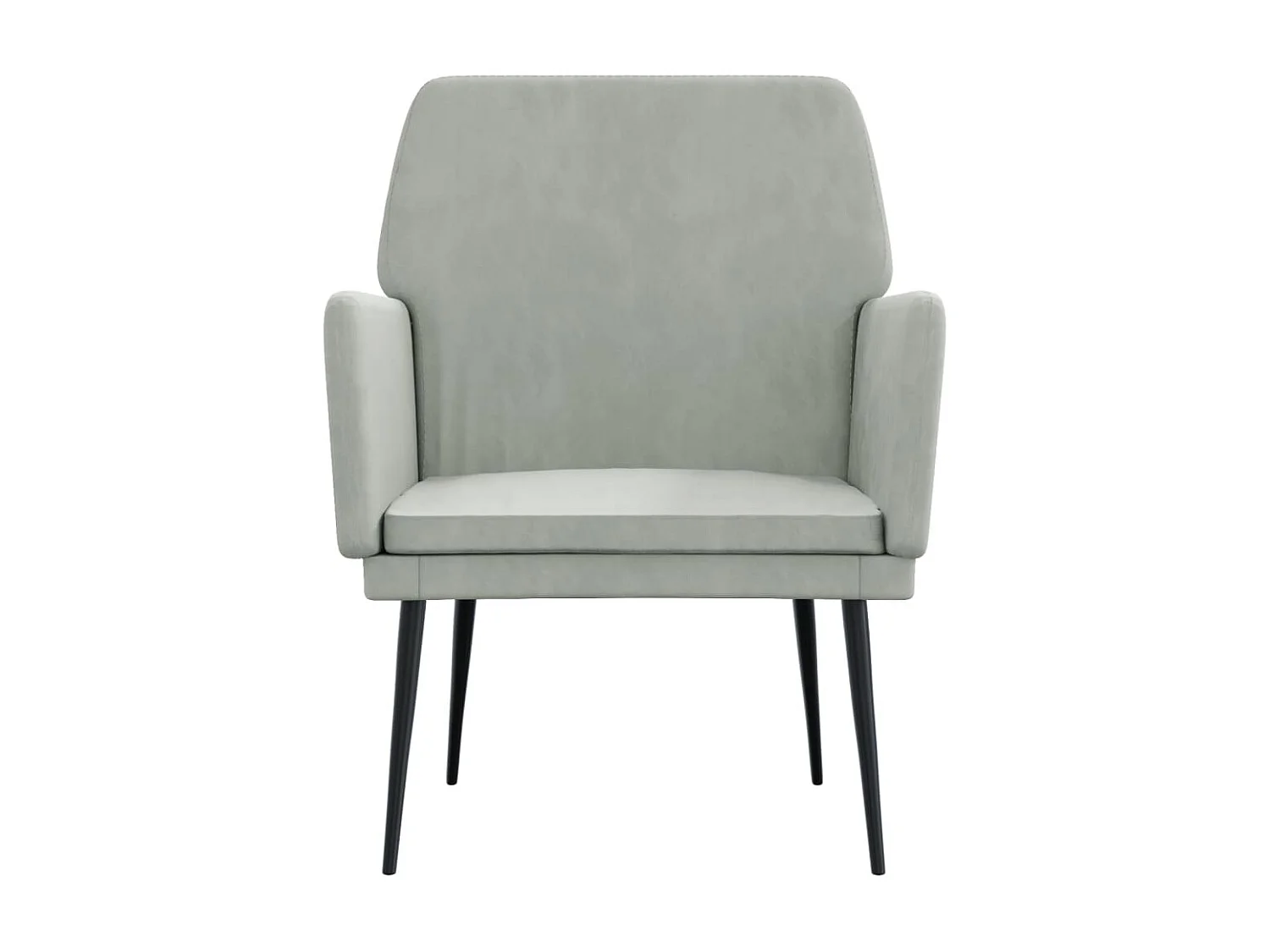 Fauteuil 62x79x79 cm fluweel lichtgrijs