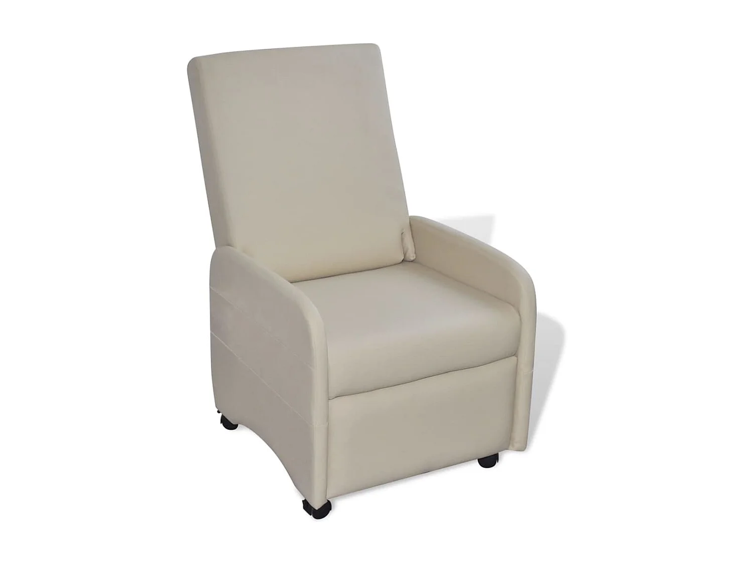 Sillón plegable de cuero sintético color crema