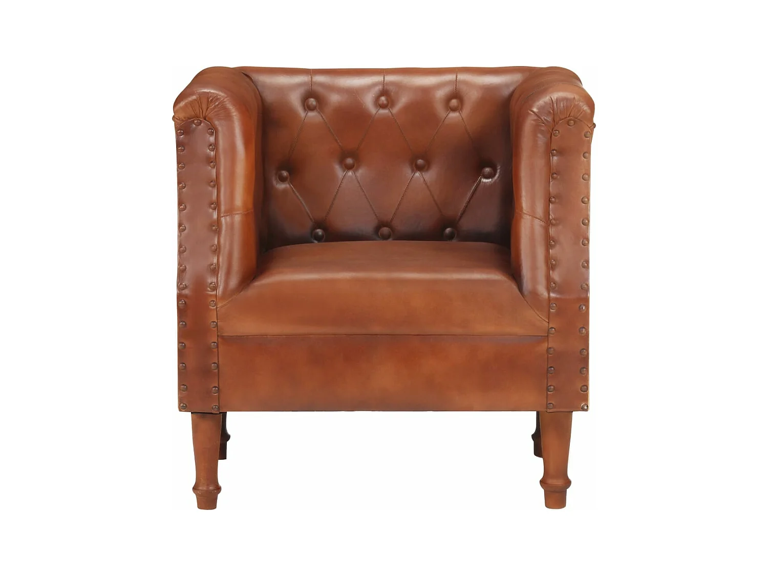 Sillón de cuero auténtico marrón