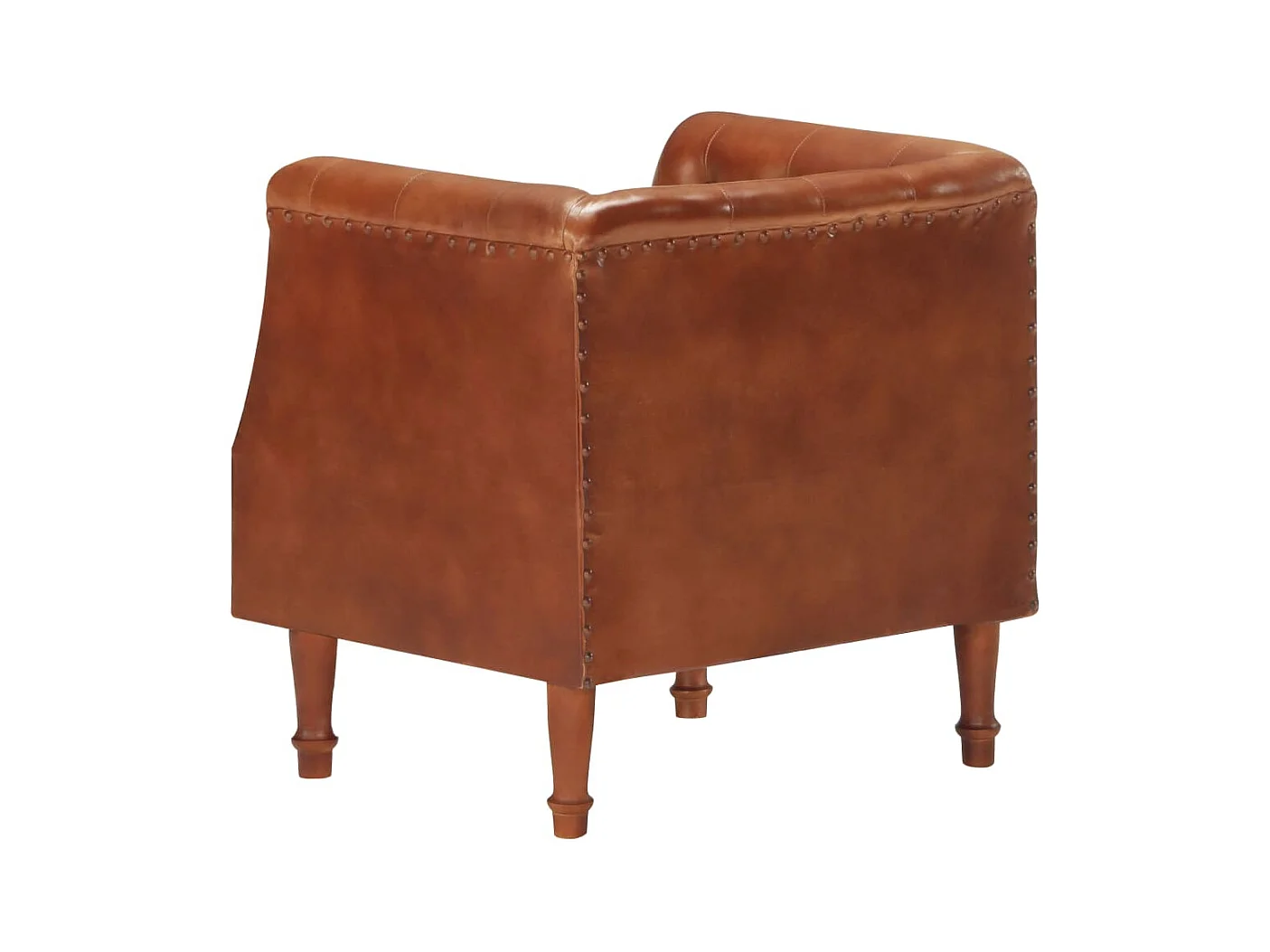 Sillón de cuero auténtico marrón