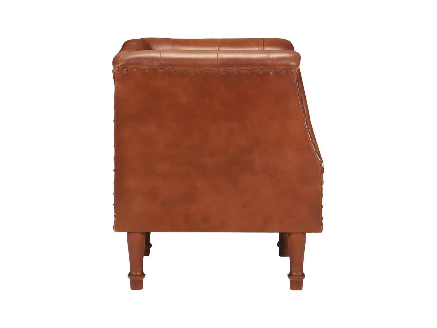 Sillón de cuero auténtico marrón