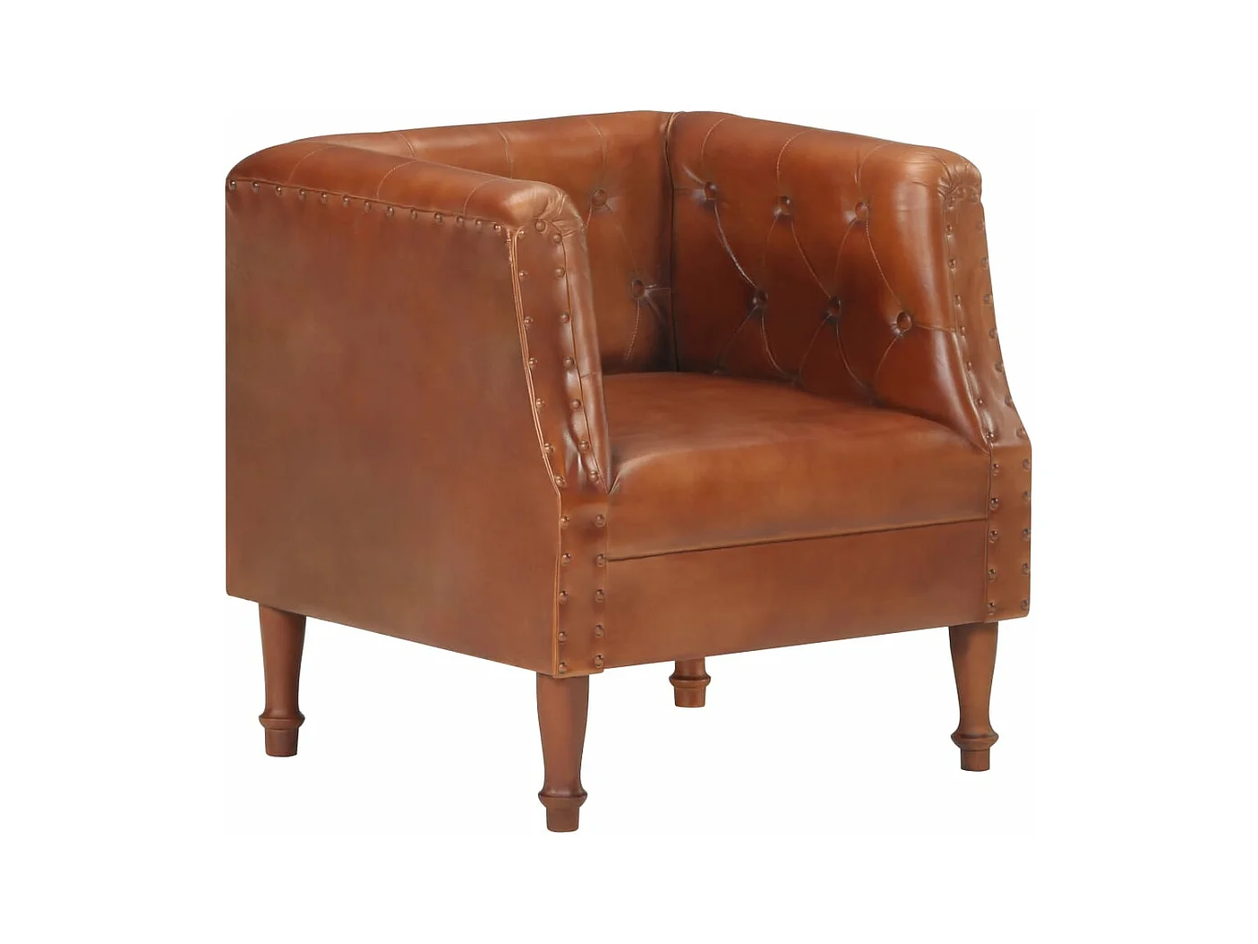 Fauteuil Marron Cuir véritable