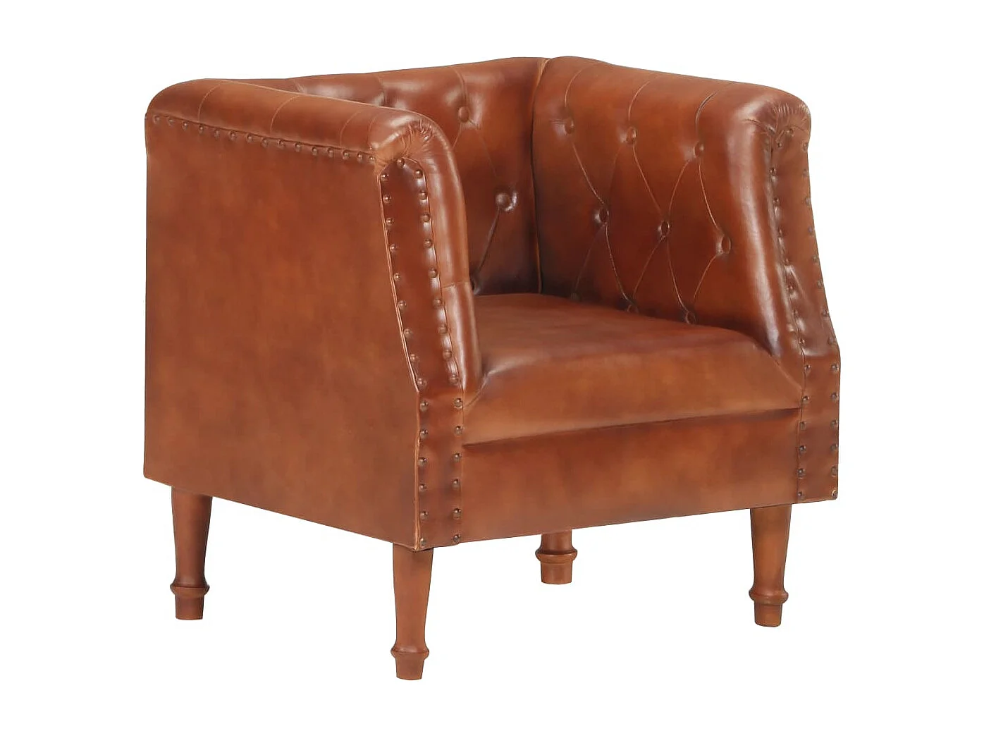 Fauteuil Marron Cuir véritable