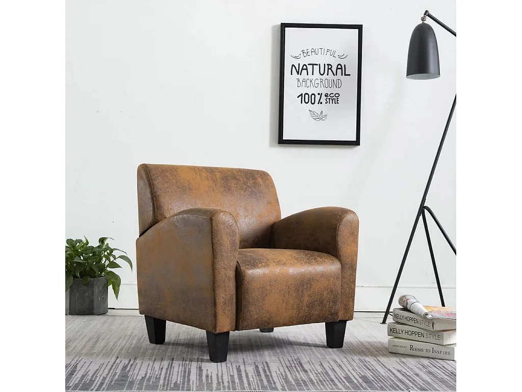 Fauteuil Marron Similicuir daim