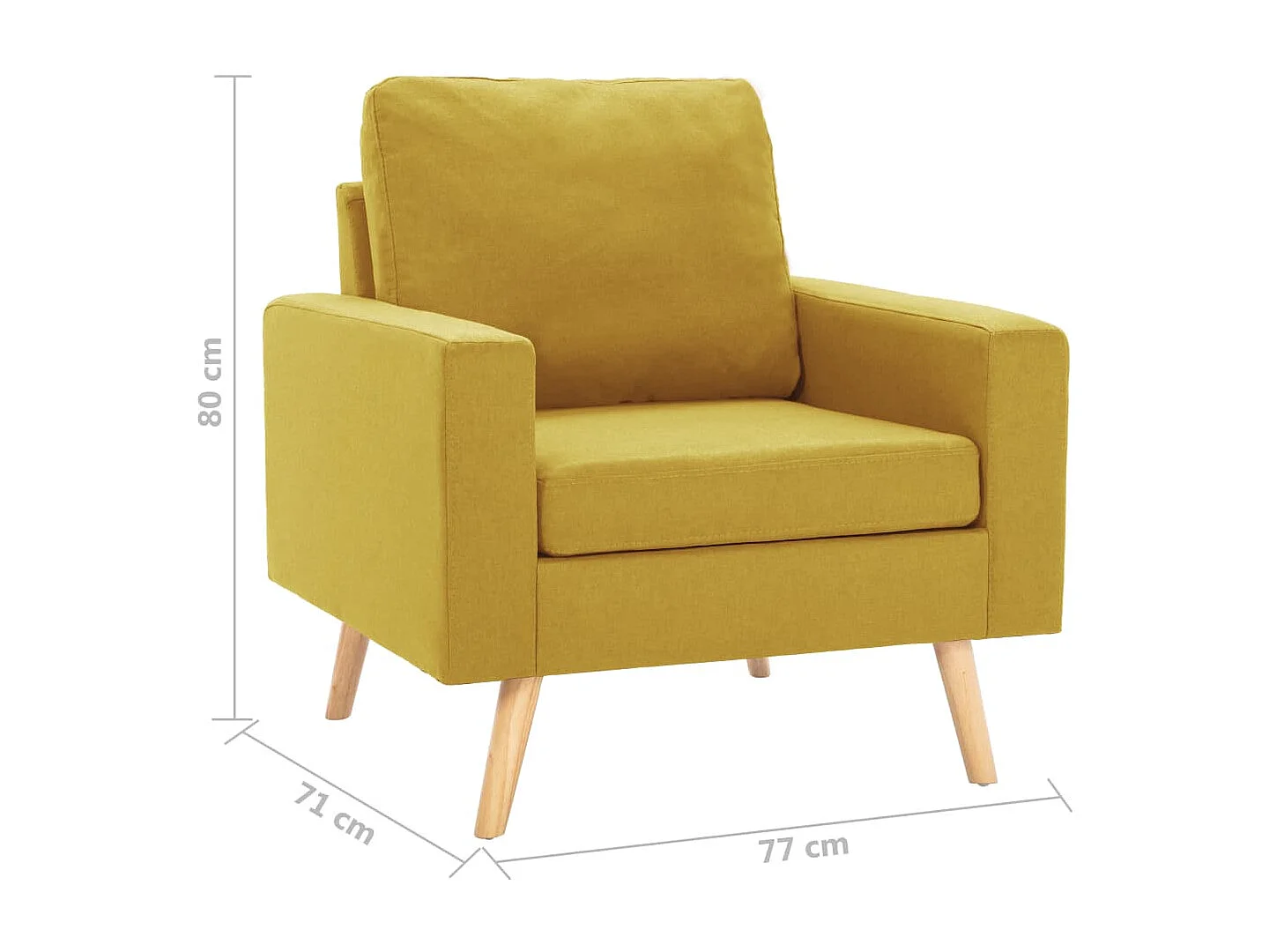 Sillón de tela amarillo