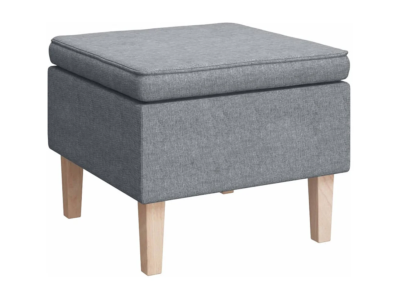 Fauteuil avec pieds à bascule et tabouret Gris clair Tissu