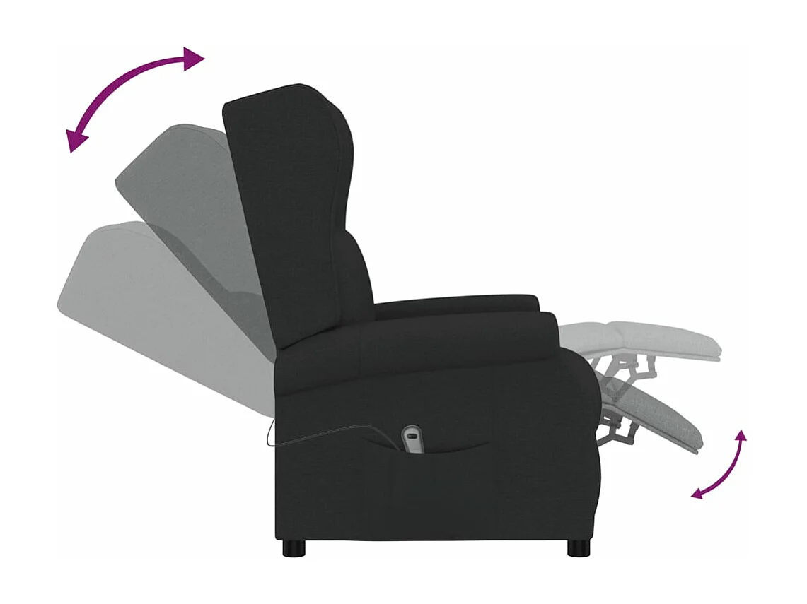 Sillón elevable tela negro