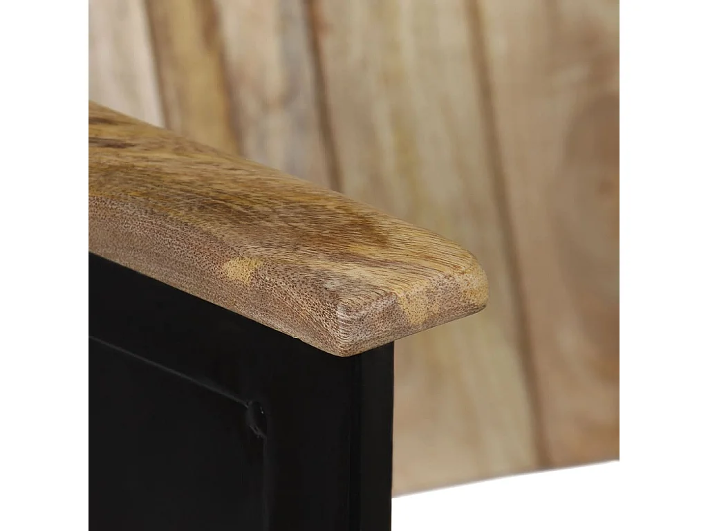 Banco de 2 lugares madeira de mangueira maciça e aço