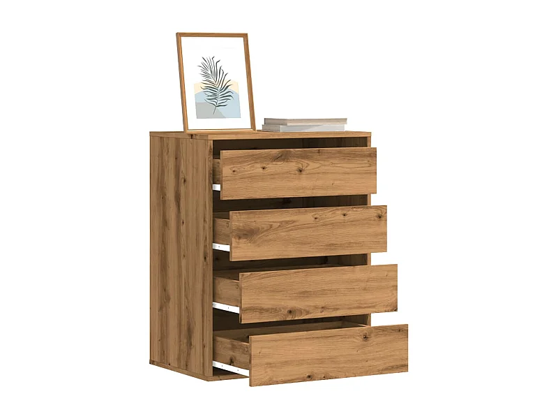 Cassettiera angolare in rovere artigianale 60x41x76 cm in pannelli di MDF