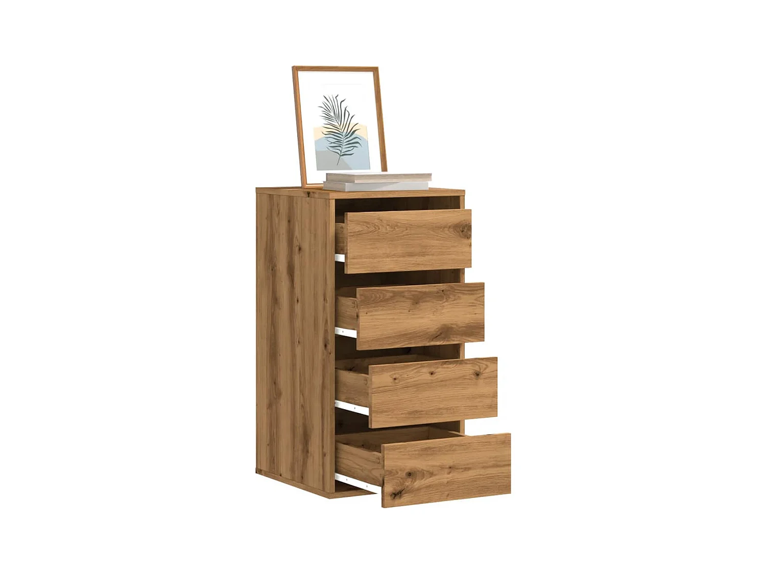 Commode d'angle chêne artisanal 40x41x76 cm bois d'ingénierie