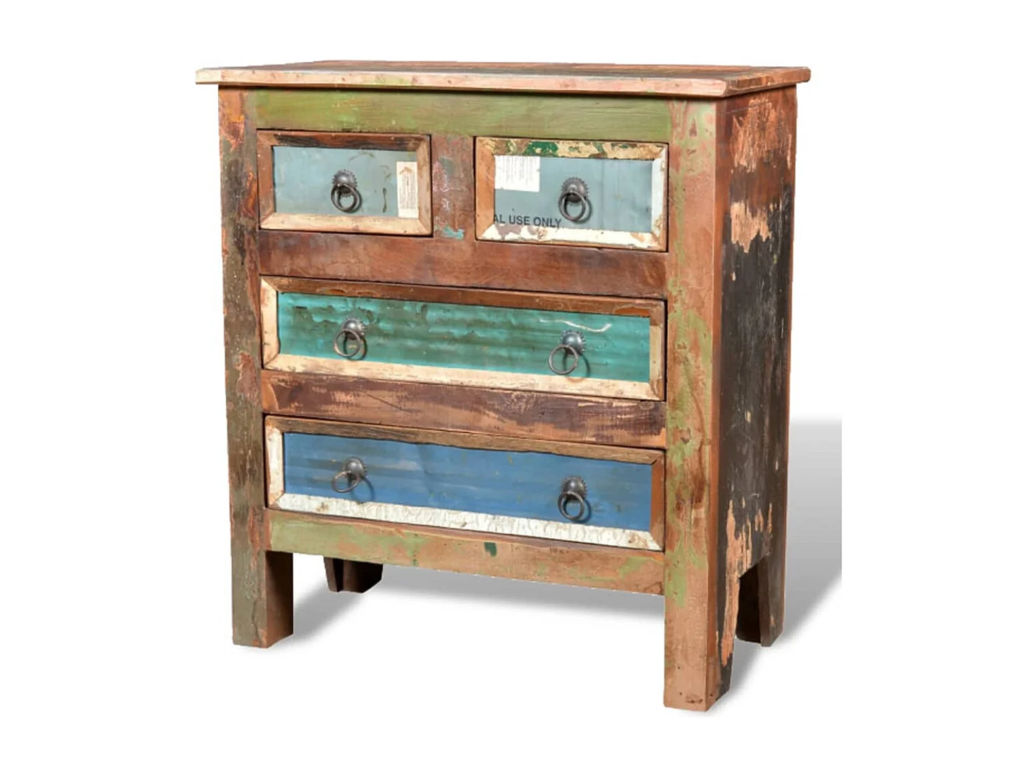 Armário com 4 gavetas Madeira recuperada maciça