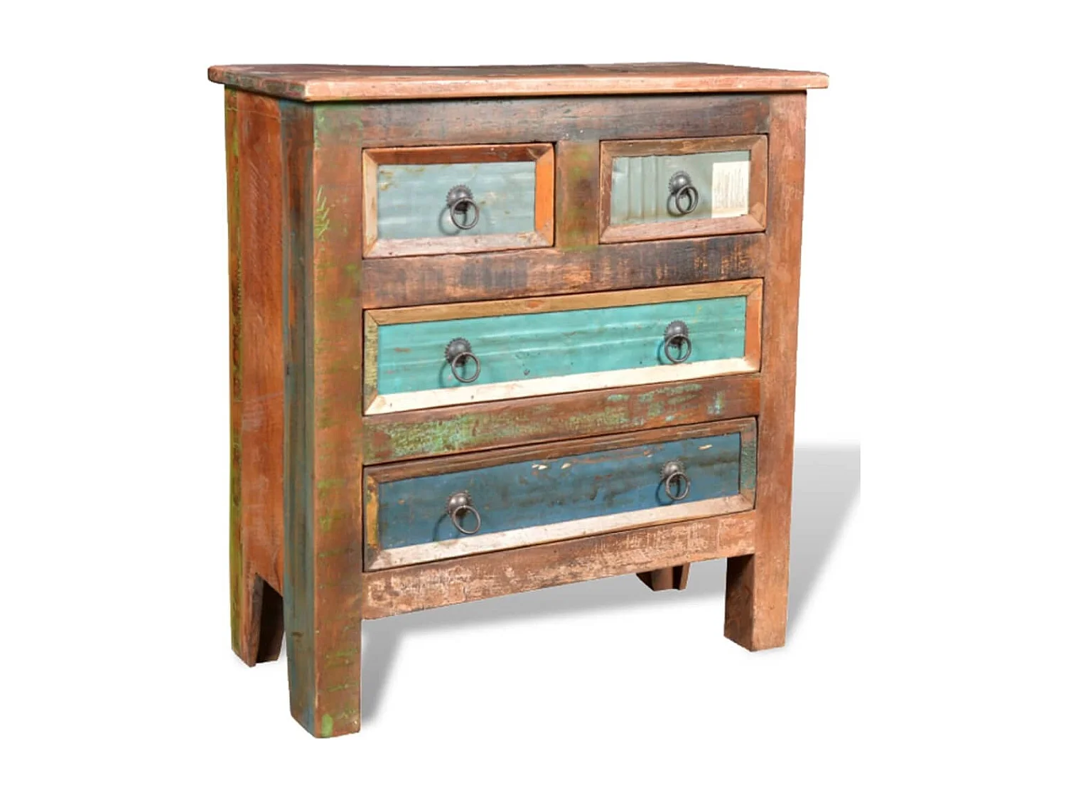 Armário com 4 gavetas Madeira recuperada maciça