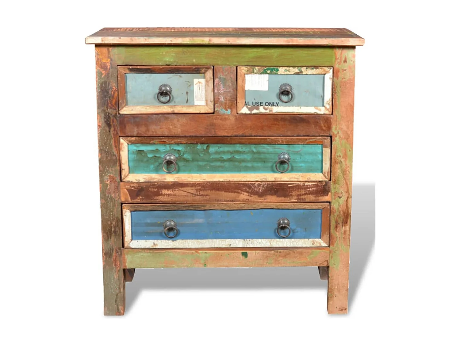 Armário com 4 gavetas Madeira recuperada maciça