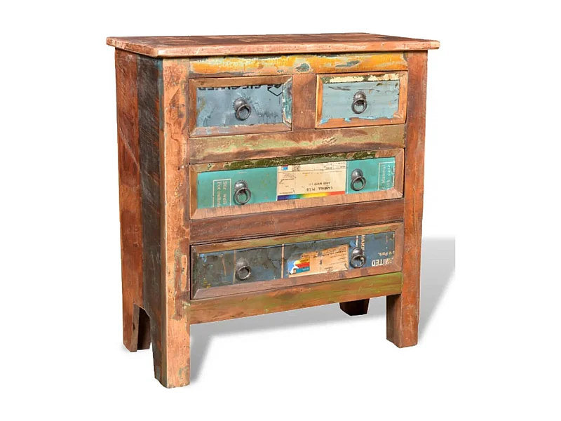 Armário com 4 gavetas Madeira recuperada maciça