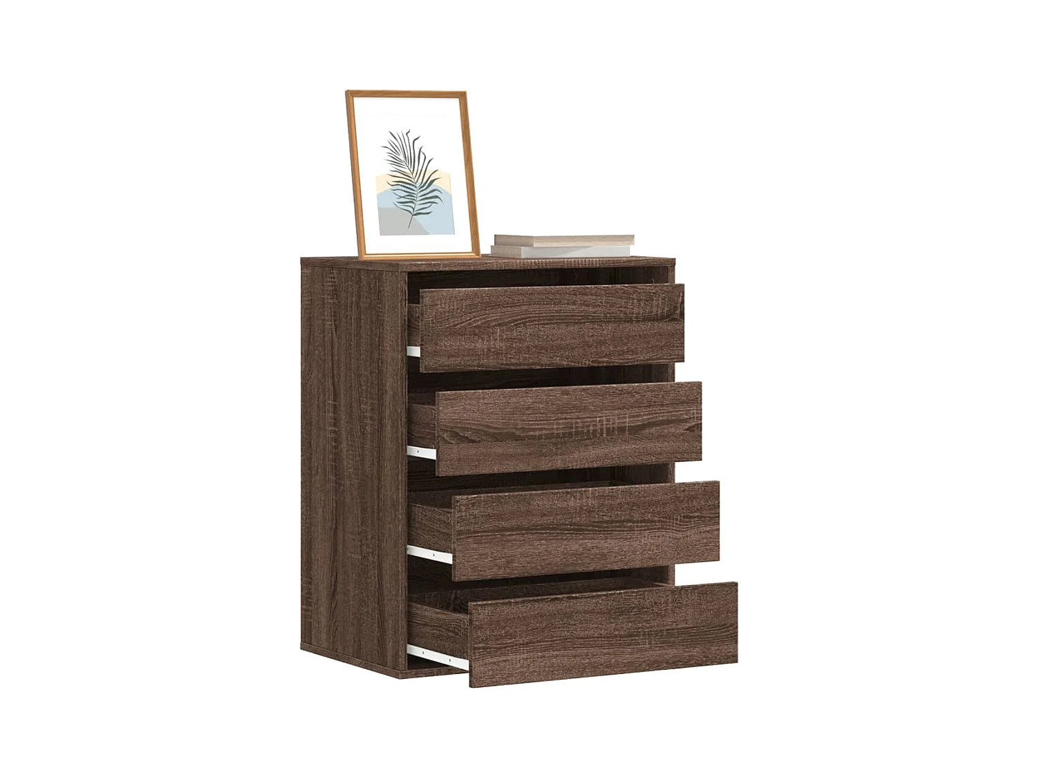 Commode d'angle chêne marron 60x41x76 cm bois d'ingénierie