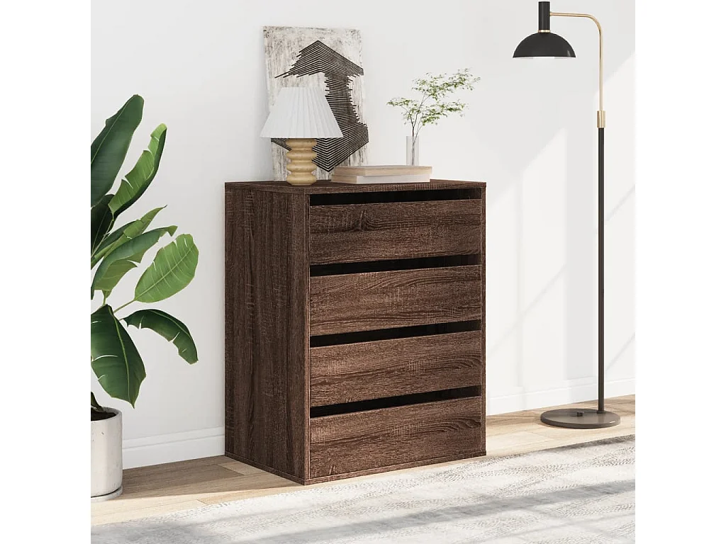 Commode d'angle chêne marron 60x41x76 cm bois d'ingénierie