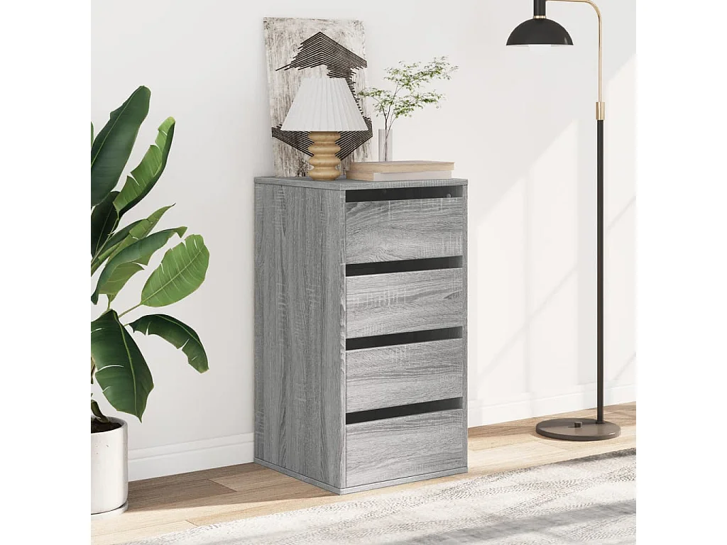 Cassettiera angolare Sonoma grigia 40x41x76 cm in derivati del legno