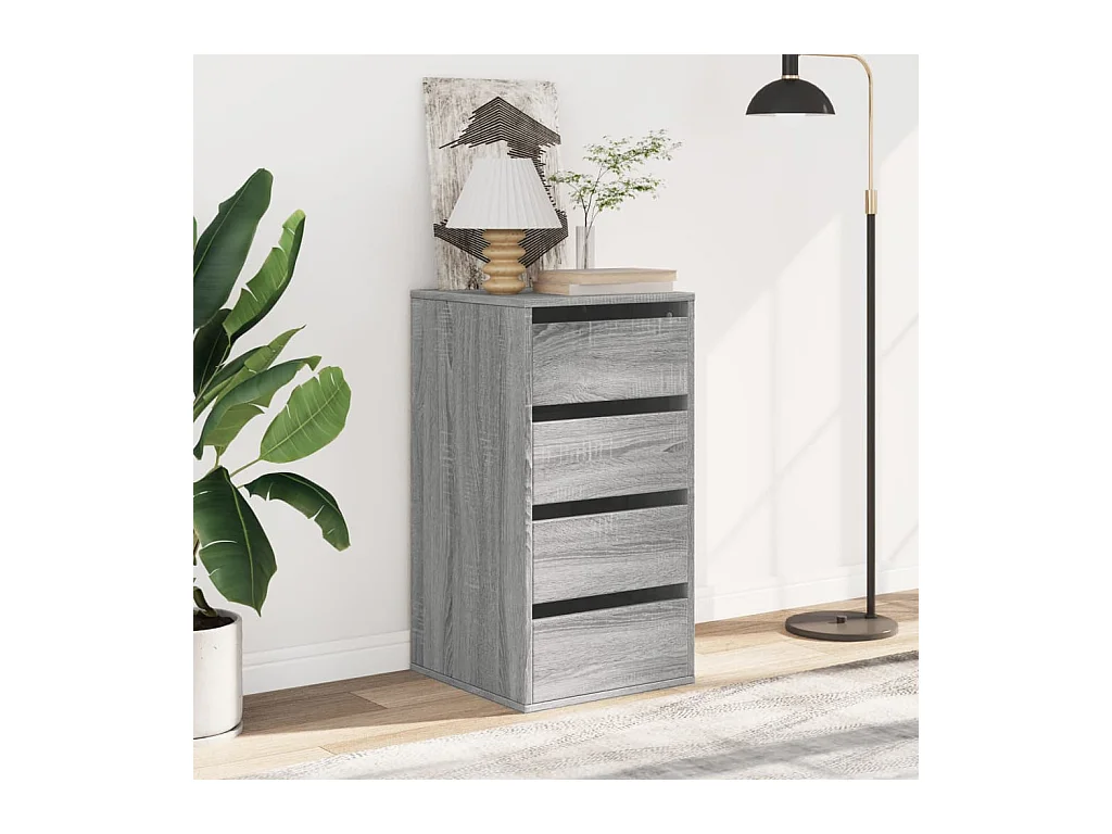 Commode d'angle sonoma gris 40x41x76 cm bois d'ingénierie
