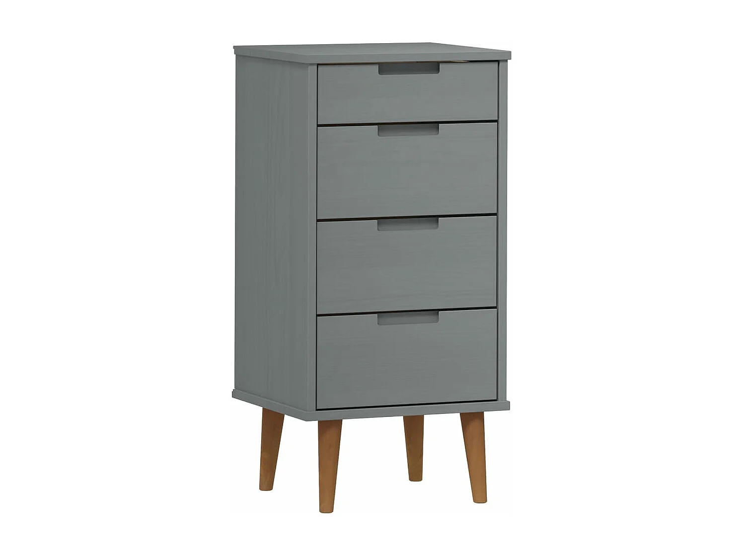 Cassettiera MOLDE Grigia 40x35x82 cm Legno di pino massiccio