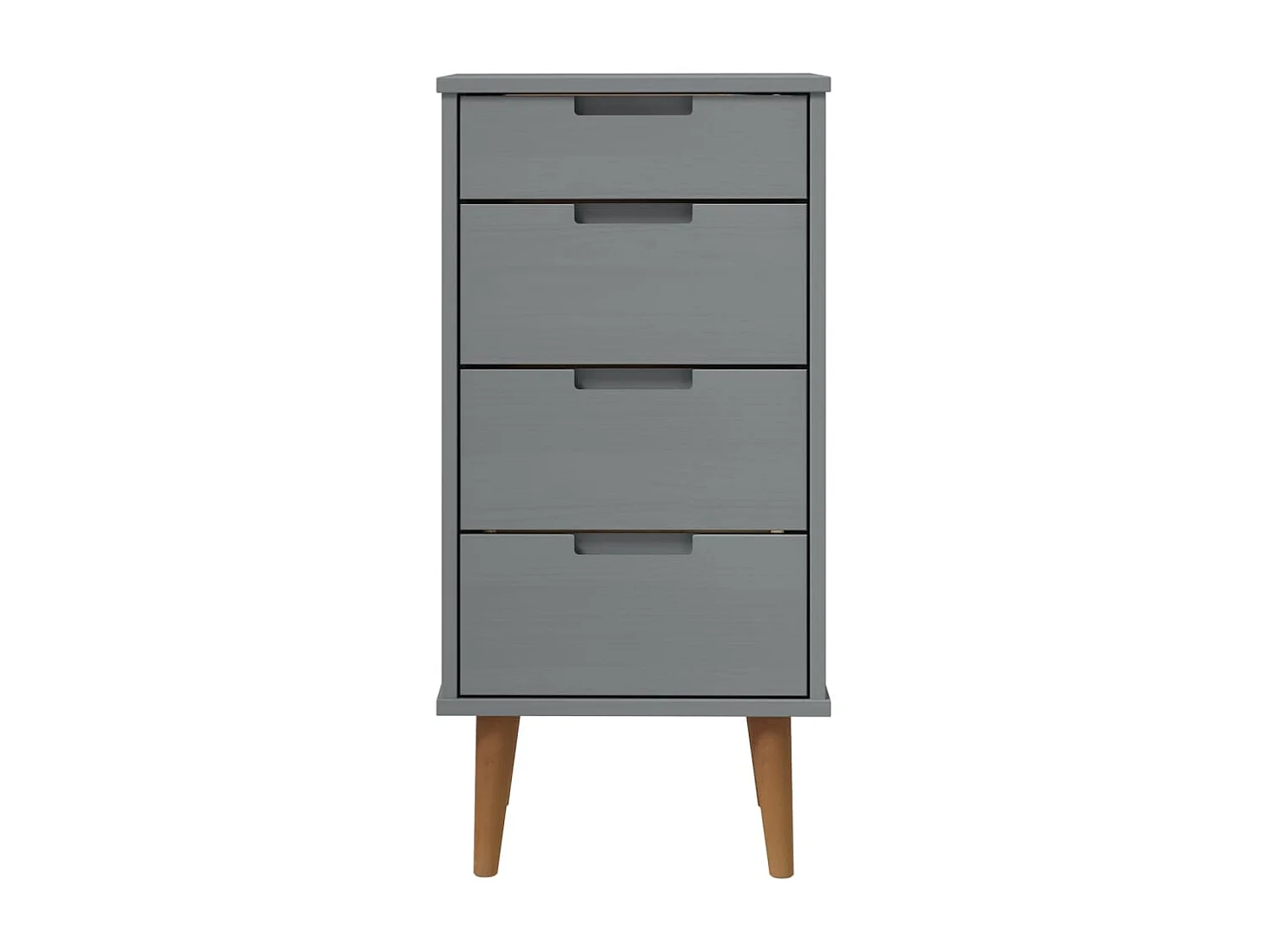 Cassettiera MOLDE Grigia 40x35x82 cm Legno di pino massiccio