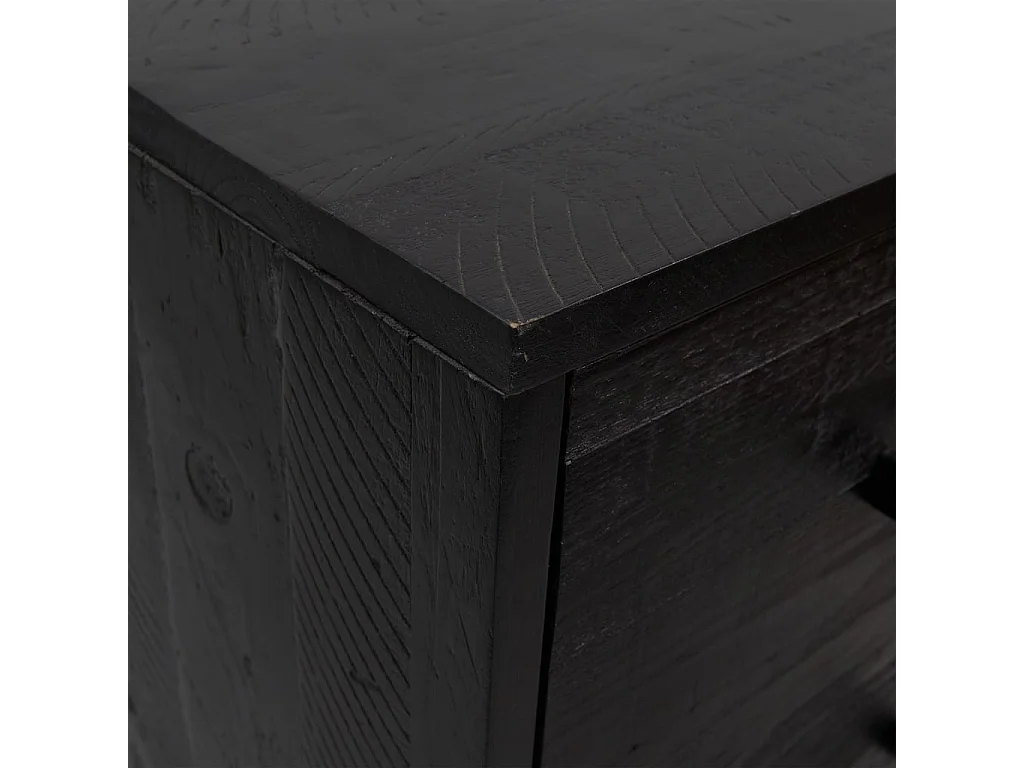 Cómoda negra 42x35x110 cm Madera maciza de pino