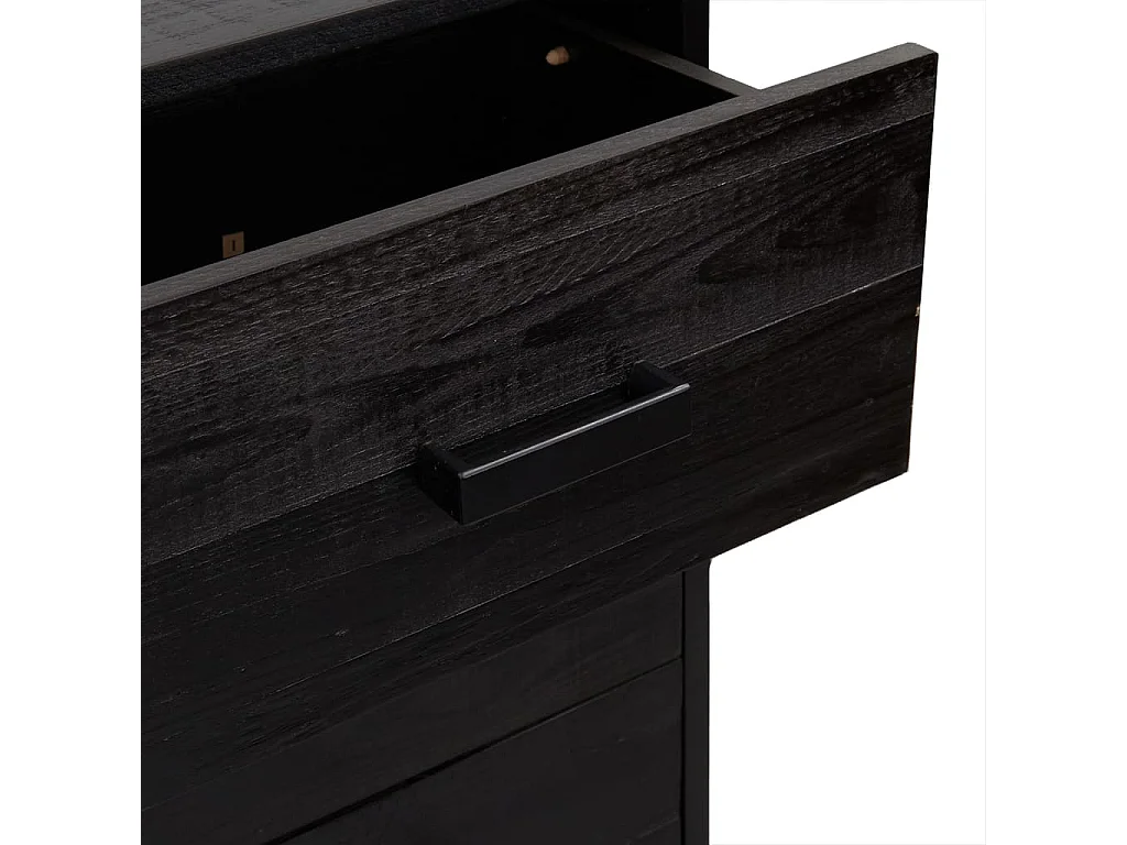 Commode Noir 42x35x110 cm Bois de pin massif