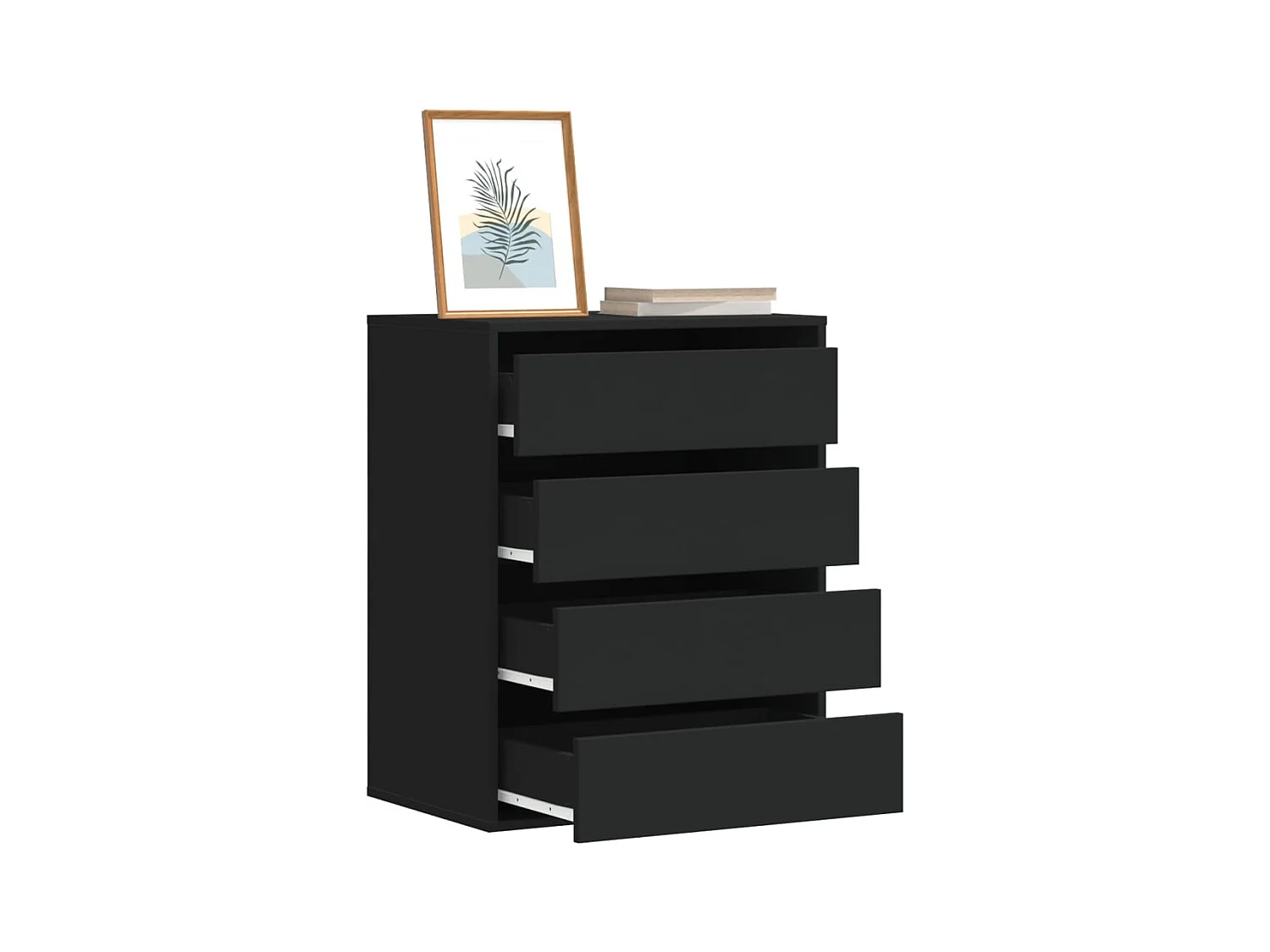 Commode d'angle noir 60x41x76 cm bois d'ingénierie