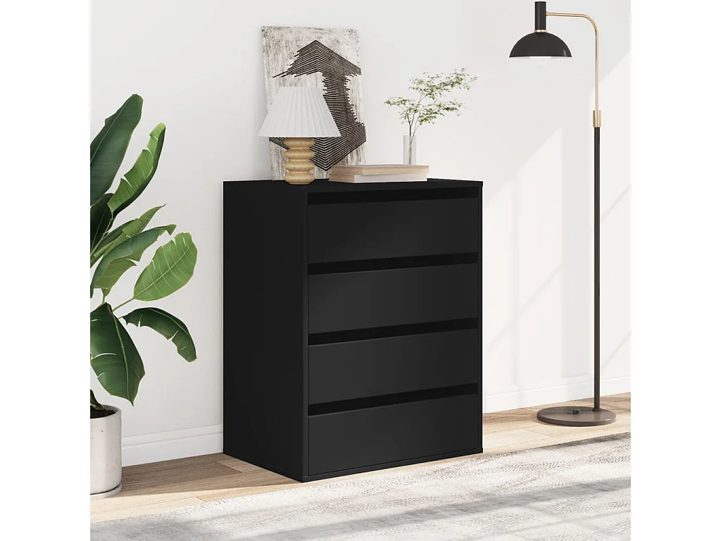 Zwarte hoekladekast 60x41x76 cm samengesteld hout