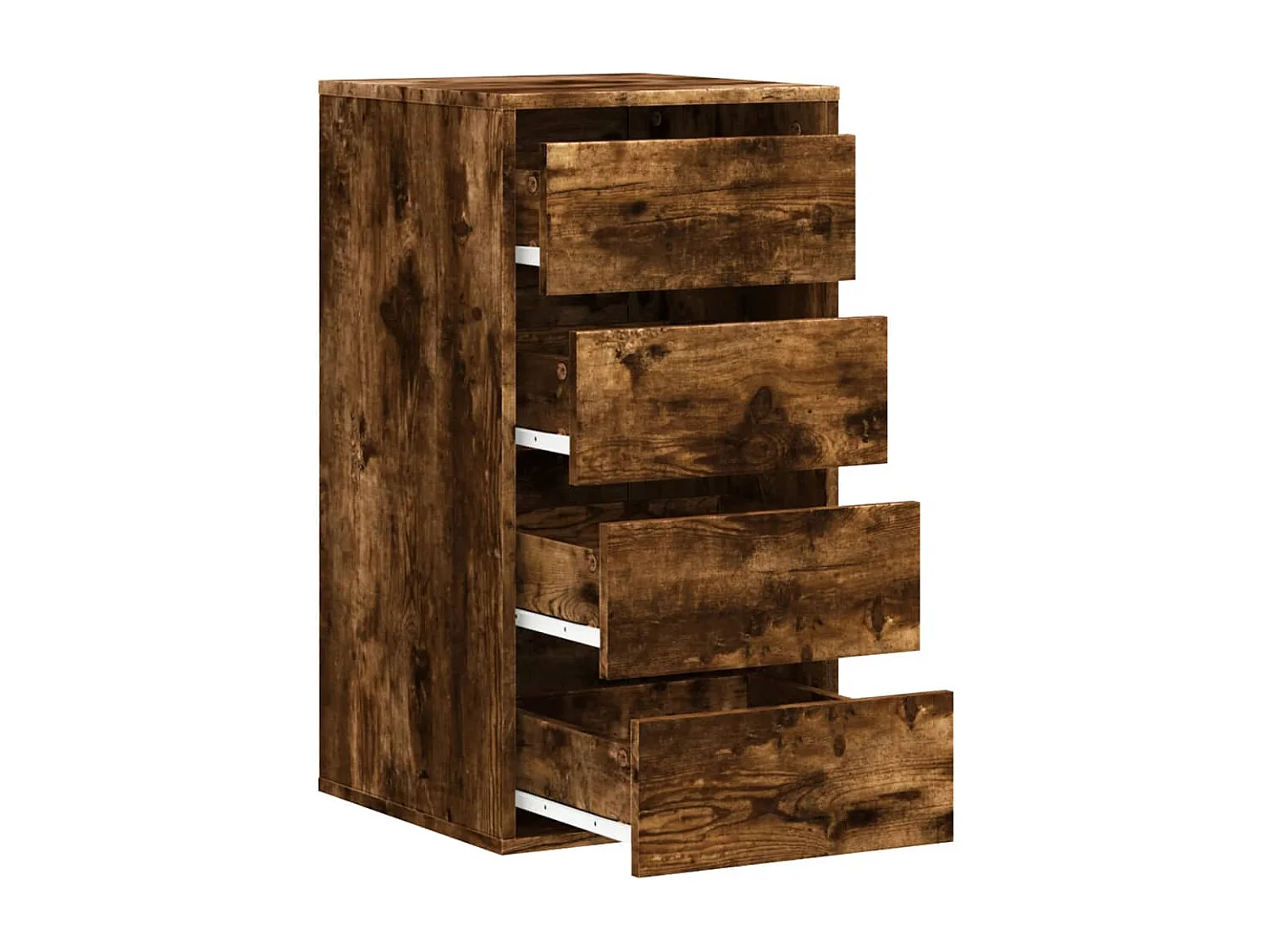 Commode d'angle chêne fumé 40x41x76 cm bois d'ingénierie