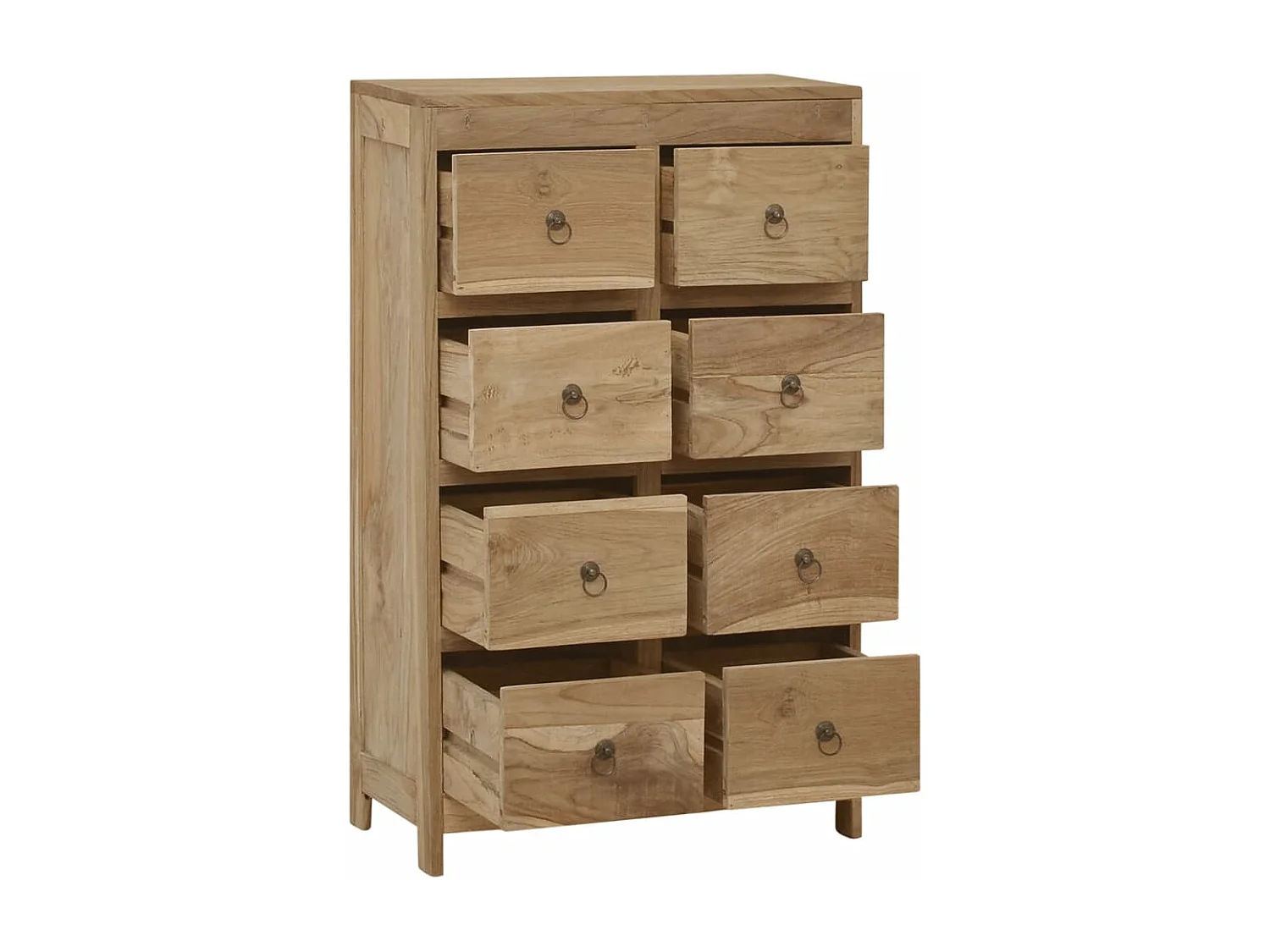 Kommode 55x30x90 cm Massives Teakholz