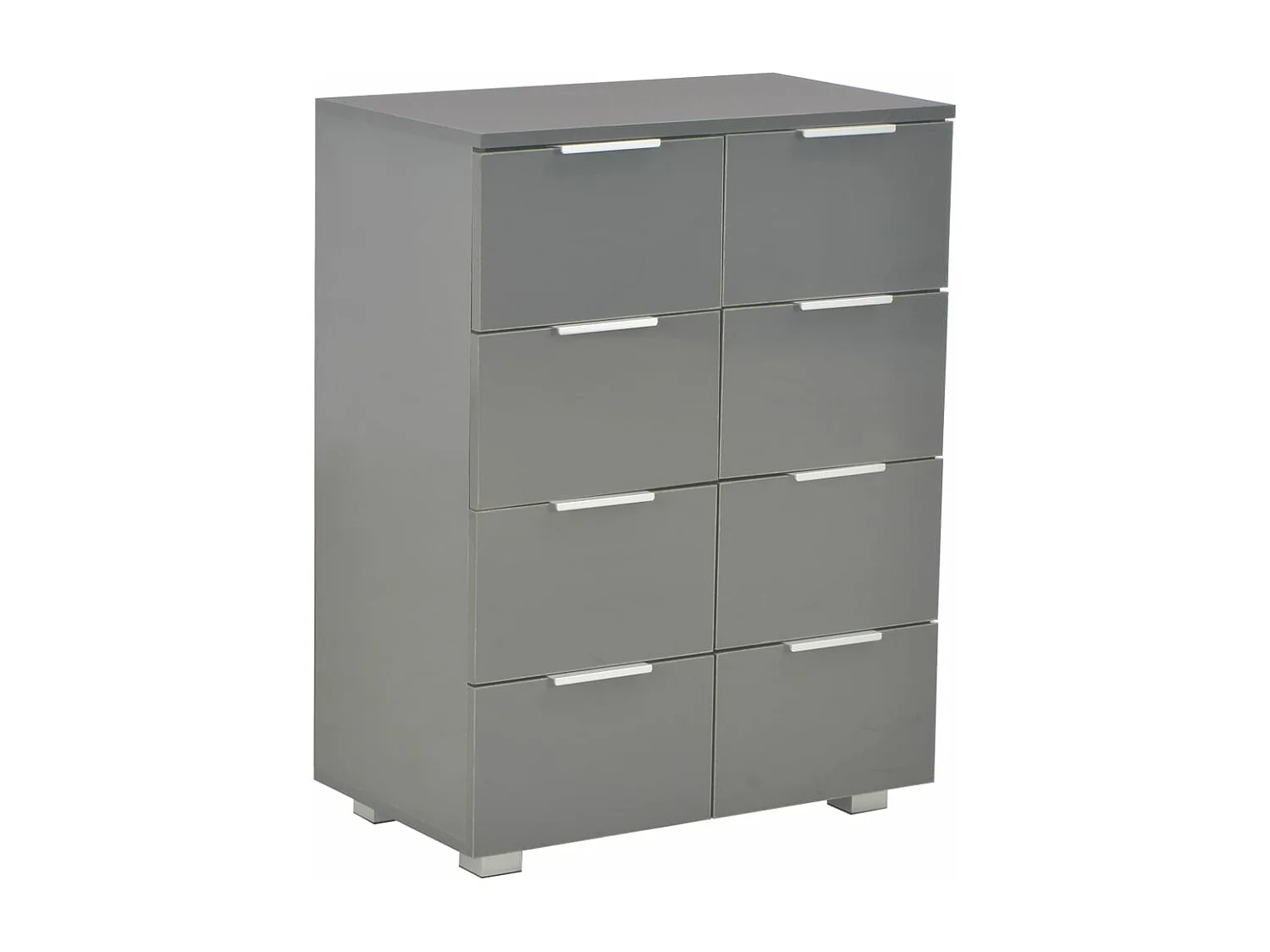 Buffet cinza brilhante 60x35x80 cm Madeira trabalhada