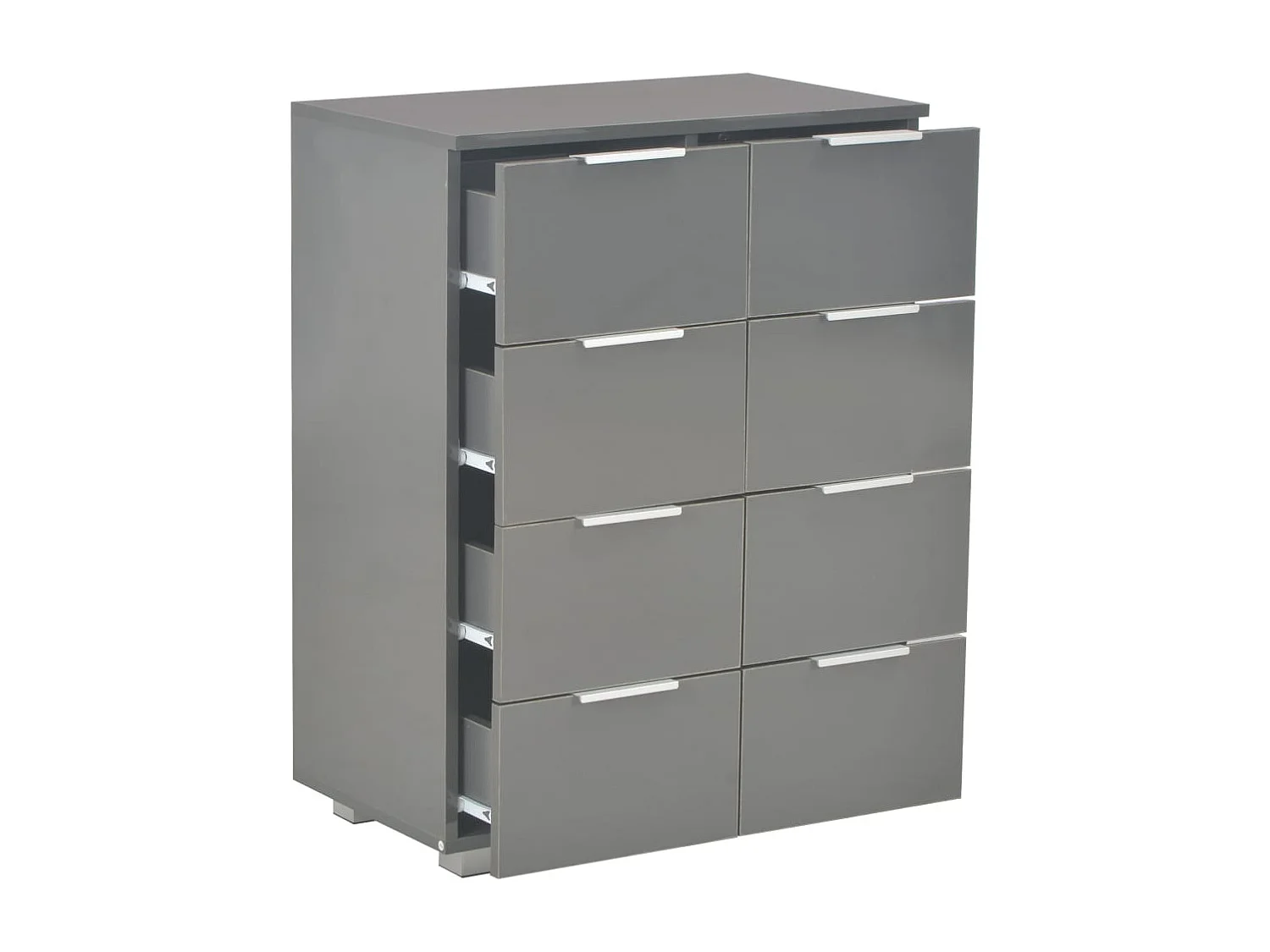 Buffet cinza brilhante 60x35x80 cm Madeira trabalhada