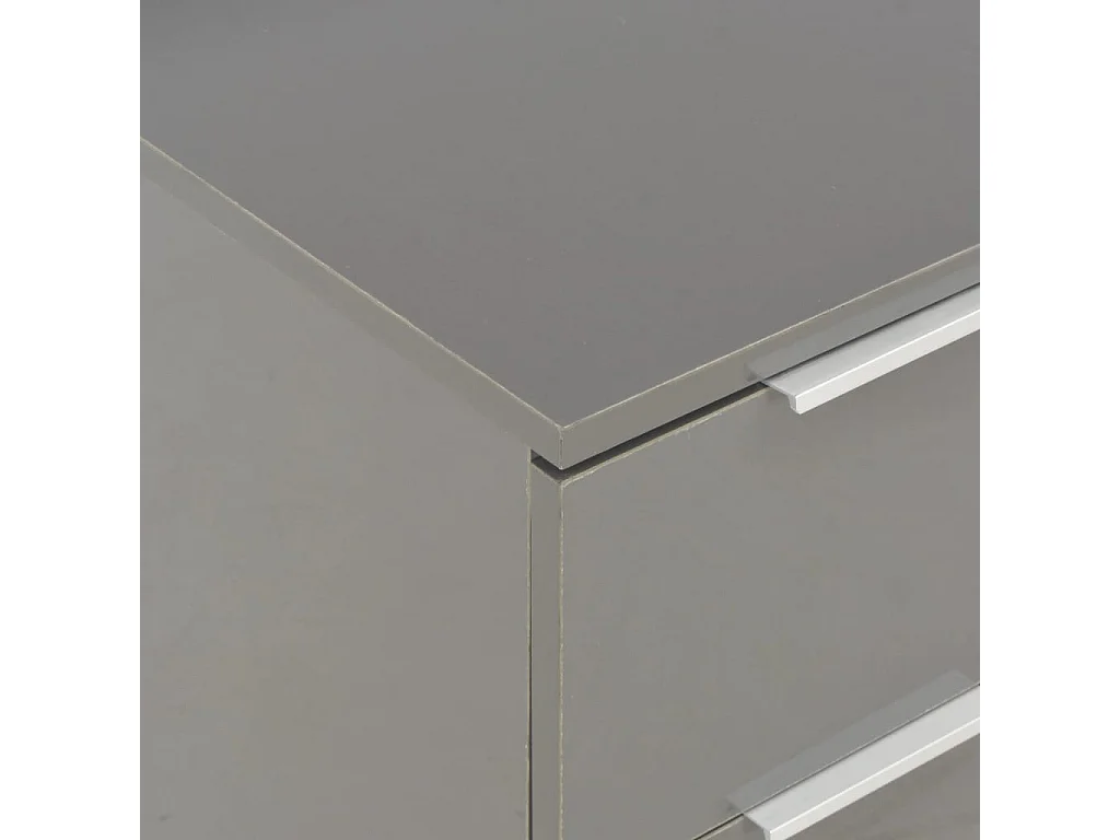 Buffet cinza brilhante 60x35x80 cm Madeira trabalhada