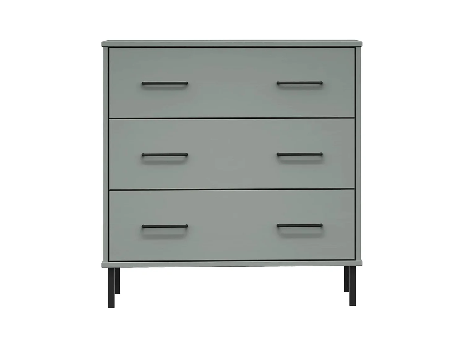Buffet avec 3 tiroirs Gris 77x40x79,5 cm Bois massif OSLO