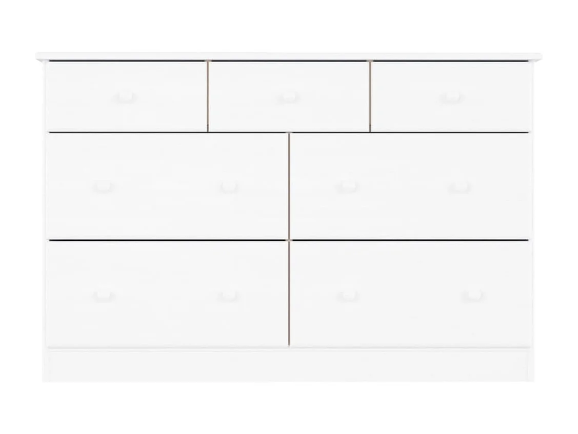 Cômoda ALTA branca 112x35x73 cm madeira maciça de pinho