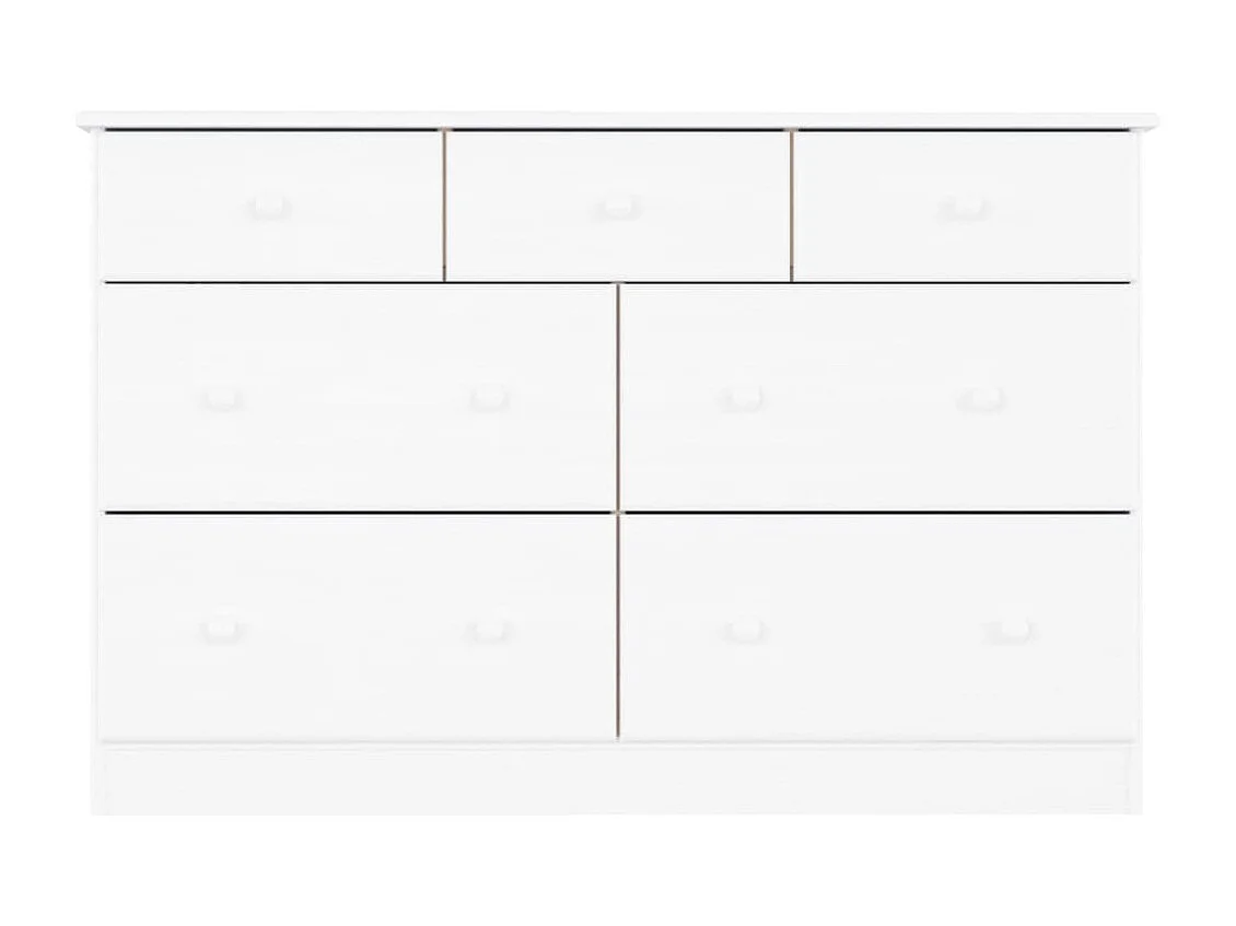 Cômoda ALTA branca 112x35x73 cm madeira maciça de pinho